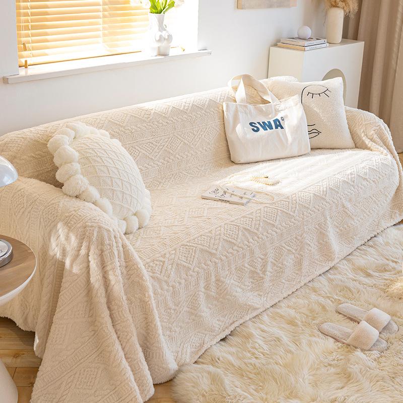 Potah na pohovku Látkový ručník Zimní zesílený Potah na pohovku Proti poškrábání pohovka Polštář na zadek All-inclusive Plyšový polštář Zimní