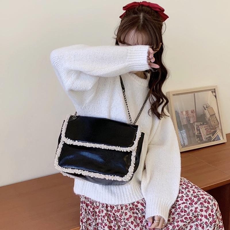 Autumn and Winter Lamb Wool Bag Women's New Fashion Retro Stray Bag Versatile Shoulder Messenger Bag