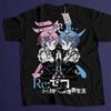 Anime ReZero 4 Rem Ram Graphic 100Cotton Unisex Shirt 2026 Summer Fashion Y2k Unisexs Short Sleeve Shirt Anime Derivatives