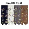 1 Pair Flower Pattern Women Tabi Socks Japanese Style Two-Toed Socks Cute Split Toe Socks