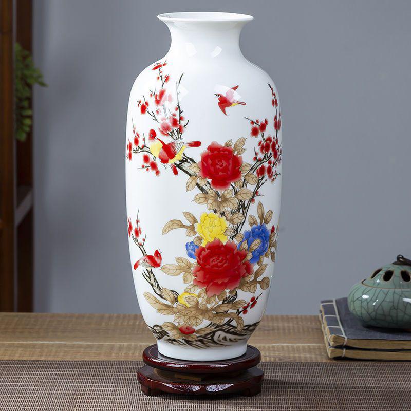 Chinese Jingdezhen Ceramic Vase Flower Arrangement Decoration Items Home Room Furnishing Ornaments Cafe Office Desk Accessories