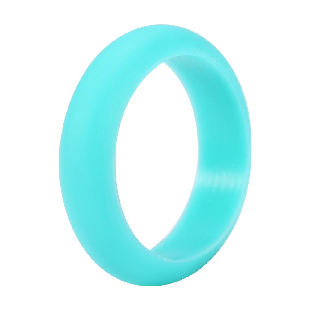 7Pcs Colors Women Silicone Wedding Ring Set Outdoor Workout Flexible Band #9