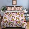 Cute Bears, Hearts, And Roses Bedding Set For Kids Luxury Gift 3Pcs Digital Print Comforter Set Soft Comfortable Breathable