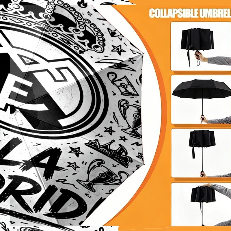 Football team Madrid Print Umbrella Automatic Opening/ Closing - Portable Foldable Design - Daily use for Travel/Outdoor - Gift for Birthday