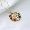 Moissanite Gold Plated Pendant, Indian Kundan Pendant 925 Sterling Silver Handmade Jewelry Women Polki Jewelry