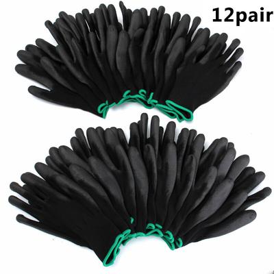 Guanti da lavoro con rivestimento di sicurezza da 12 paia Proteggi le mani in nylon antiscivolo antipolvere