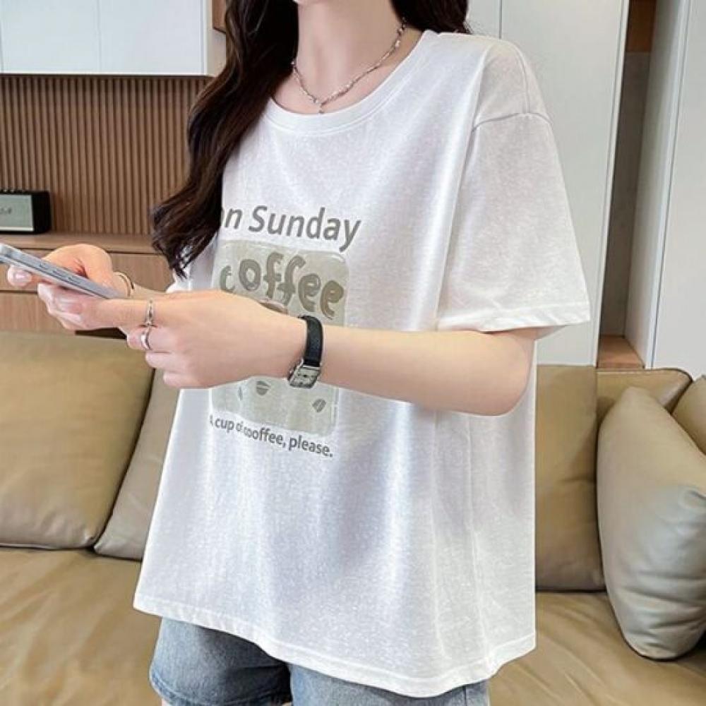 Navava Women Loose FiT PrinTing Round Neck ShorT Sleeve T shirT nT3391