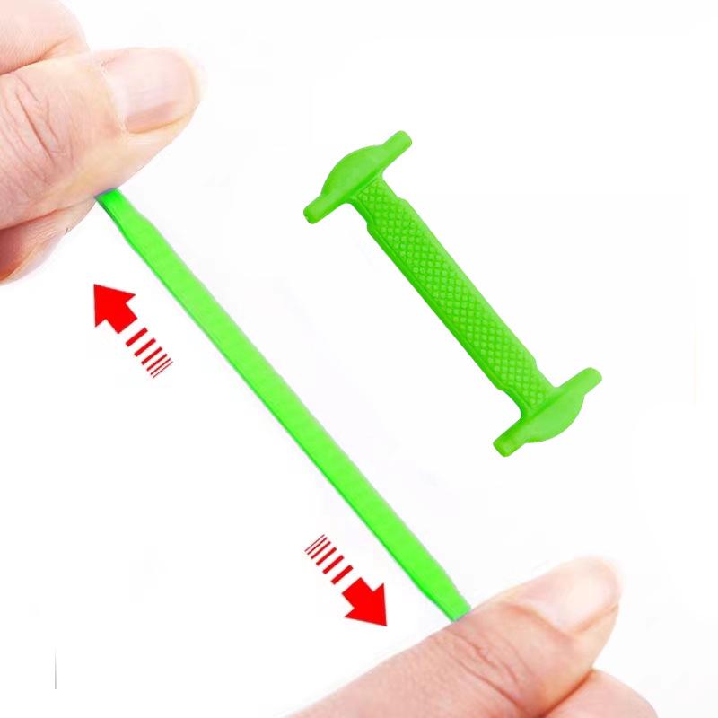 Lazy Person No-Tie Elastic Silicone Shoelaces - Flat I-Shaped Buckle for Adults & Kids