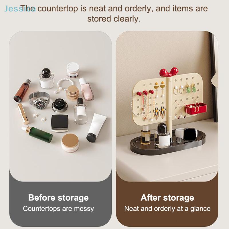 Desktop Jewelry Storage Rack For Earrings,Necklaces,And Other Accessories;Ring And Stud Storage Box;Pegboard Organizer