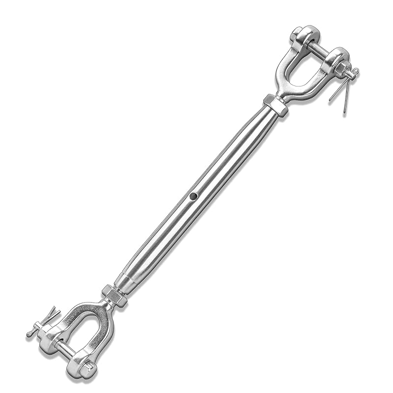 4PCS 1/4" (M6) Turnbuckle, 304 Stainless Steel Jaw and Jaw Turnbuckle, 1600lbs Working Load Limit, Wire Tensioner, Closed Body Turnbuckle for Cable,