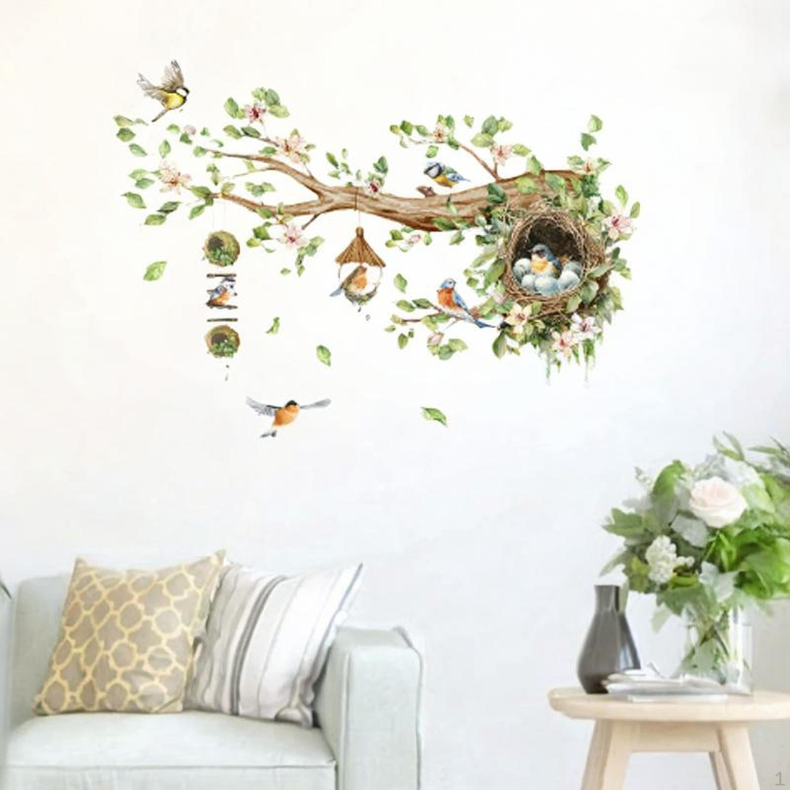 

Flower Birds Wall Sticker ,Tree Branch Decal, Poster , Floral Decor for Background