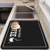 1pc Black Letter Coffee Printed Coffee Machine Mat Modern Minimalist Style Kitchen Counter Quick Water Absorption Drying Mat