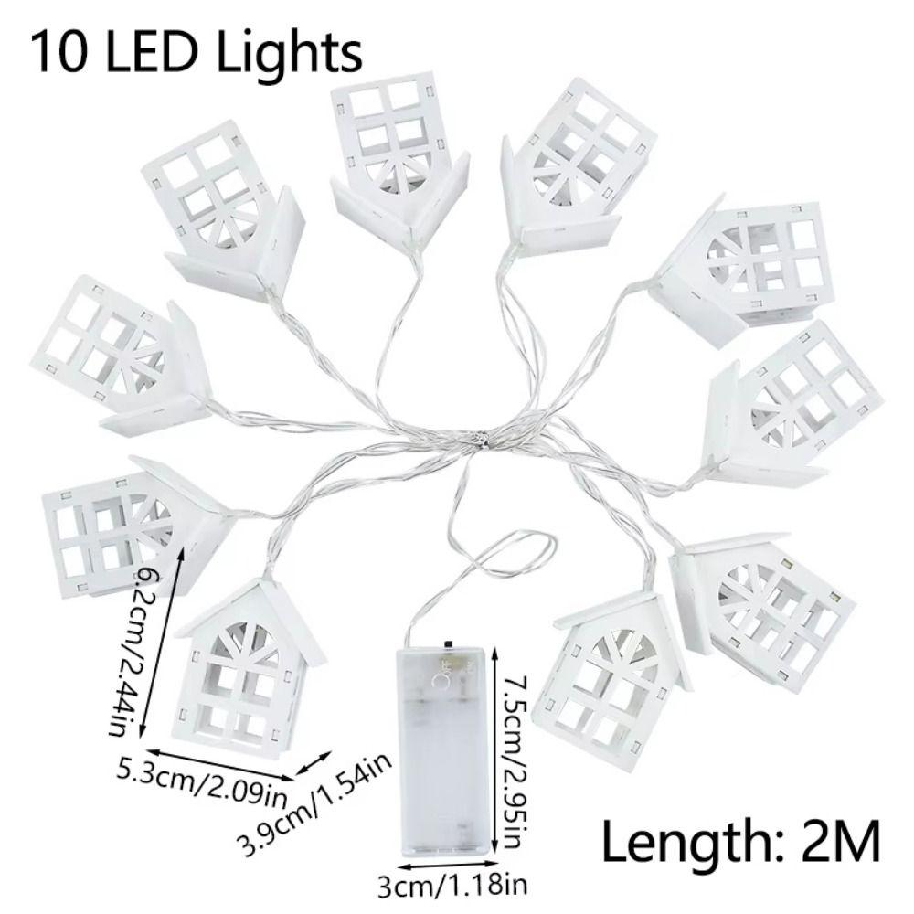 Warm White Christmas LED String Lamp Mini Wood House Lamp String  Atmosphere Decoration
