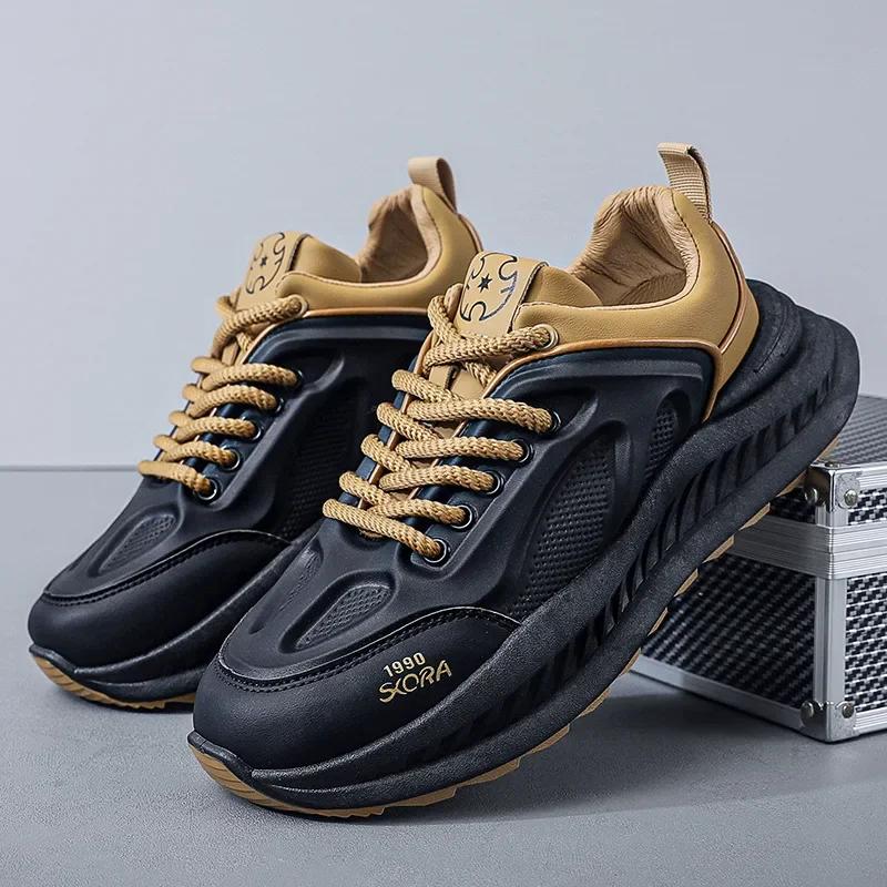 

Чоловічі кросівки Повсякденне спортивне взуття Чоловіче осінне модне легке дихаюче взуття Чоловічі кросівки на товстій підошві Zapatillas Mujer 39 чорний коричневого кольору