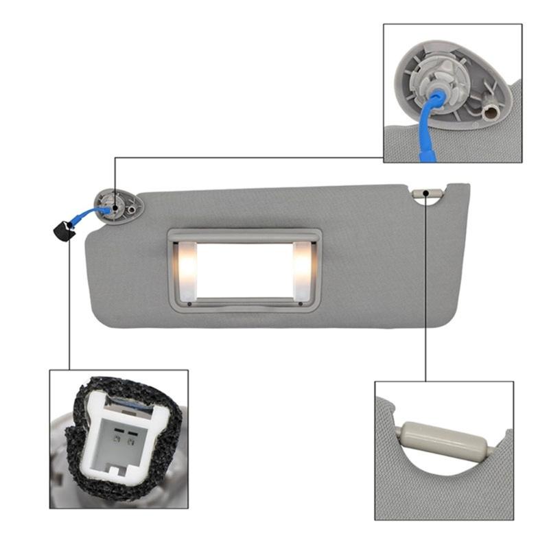Direct Fit Interior Sun Visors Panel Assembly 83280TG7A12ZA, Gray Mirror Cover,83280TG7A12ZB Repair Part