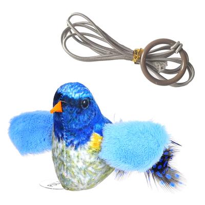 Giocattolo per gatti a forma di passero, simulazione di uccelli, suono spesso, peluche interattivo per animali domestici, bambola di peluche con suono, forniture per animali domestici