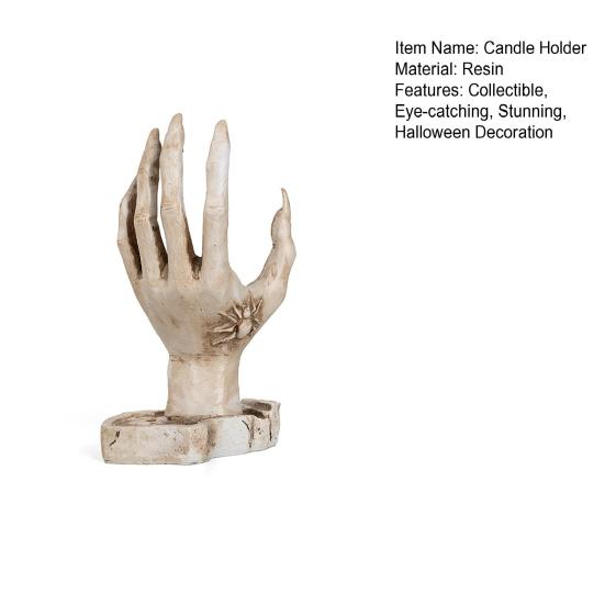 Collectible Eye-catching Candle Holder Resin White 1 Pc