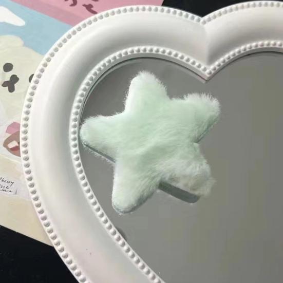 10Pcs Girl Hairpin Plush Star Shape Bang Hair Clips Stable Clamping Force Macaron Color Hair Pin Autumn Winter Accessories