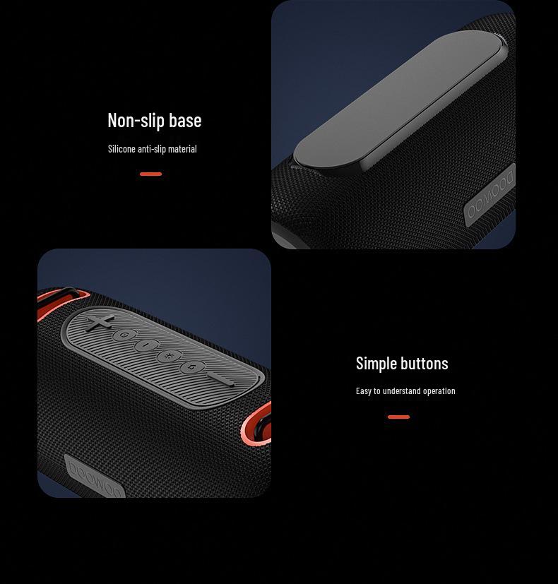Portable High-Power Waterproof Bluetooth Speaker with Heavy Bass