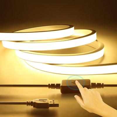 5V USB COB LED Luci di striscia al neon Touch Dimmerabile Nastro al neon Segno 320LED / M Tubo in silicone morbido Nastro impermeabile per la lampada notturna domestica