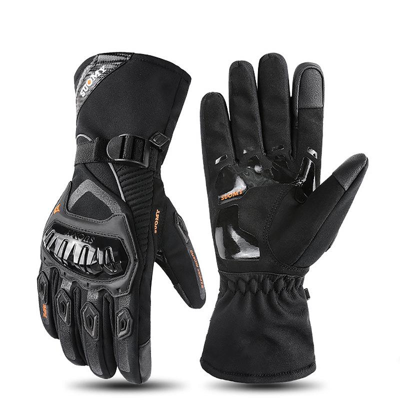 Winter motorcycle riding gloves touch screen waterproof warm electric vehicle gloves