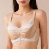 High-value mesh yarn mulberry silk maintenance fresh oxygen nudity three-dimensional shaping shows large depth V comfortable bra