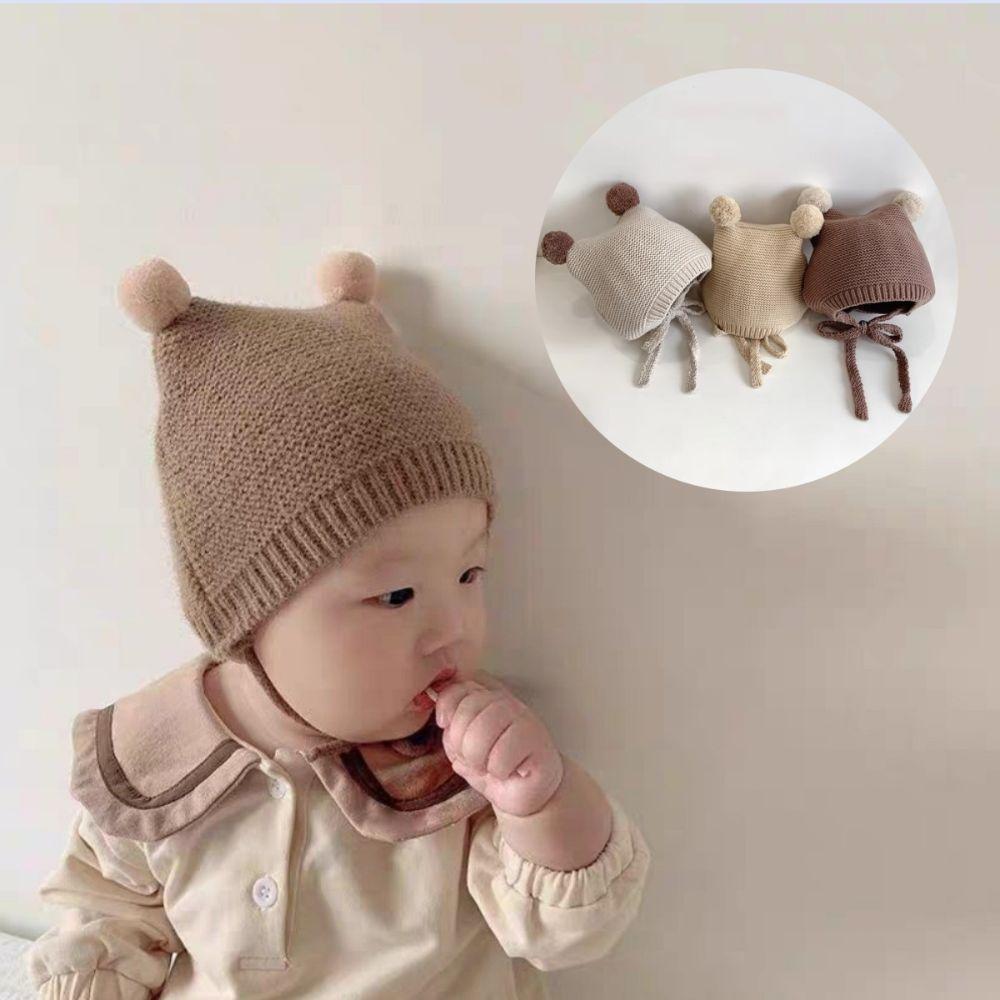 Korean Toddler Knitted Hat Winter Warm Infant Bonnet New Baby Ear Protection Hat