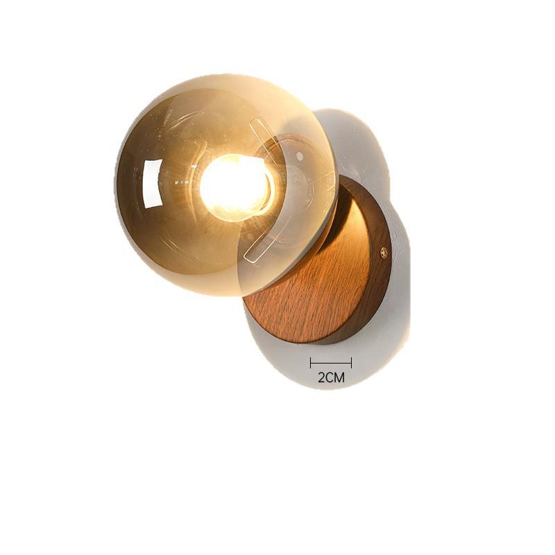 Moderne Wandleuchte aus Holz und Glas für Restaurants, Treppenhäuser oder Eingangsbereiche von Wohnzimmern