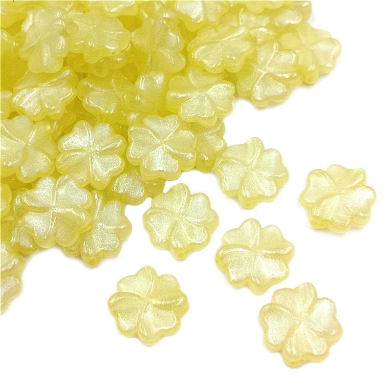 For Handmade Acrylic Loose Beads Jewelry Making DIY Jewelry Accessories Fluorescent Clover Beads 10pcs Peandants  Beads