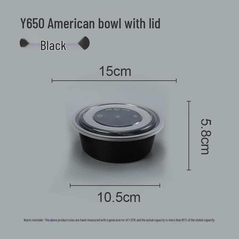 Disposable Round Black Takeaway Food Containers