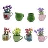 6/8Pcs Mini Ceramic Vase Refrigerator Magnet Home Office Kitchen Locker Fridge 3D Miniature Flower Vase Magnetic Decoration Ornament