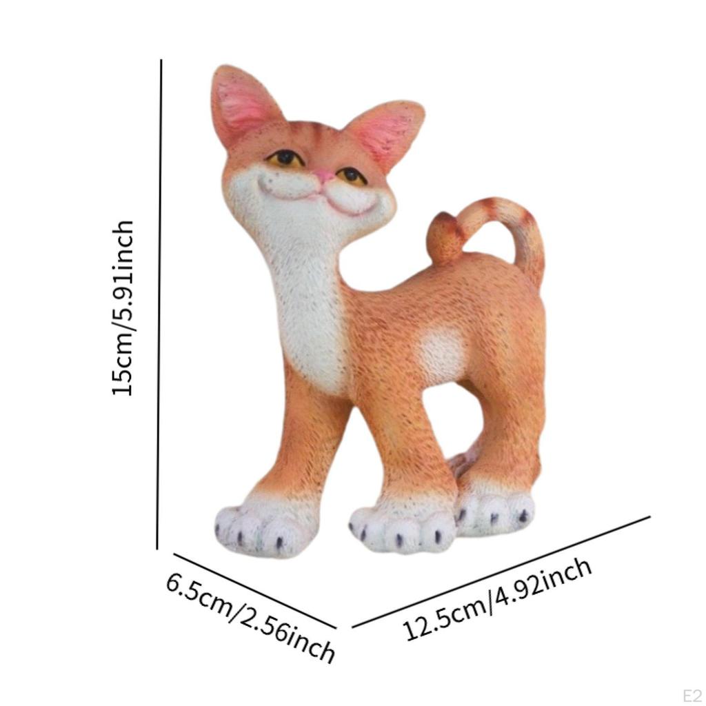 Cat Figurine Crafts Tabletop Centerpiece Lucky Ornaments for Restaurant Bedroom