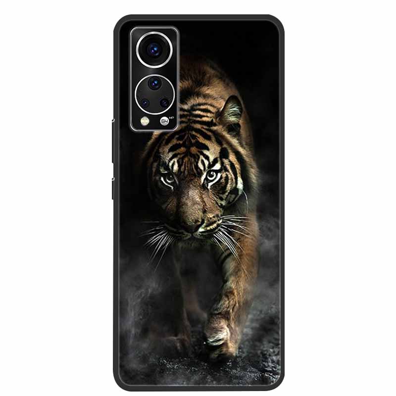 Für ZTE Axon 30 Handyhülle Cover Cooler Wolf Löwe Tiger Schwarzes Silikon Weiche Hülle Für ZTE Axon 30 Rückabdeckung Hülle Axon30 5G Hülle