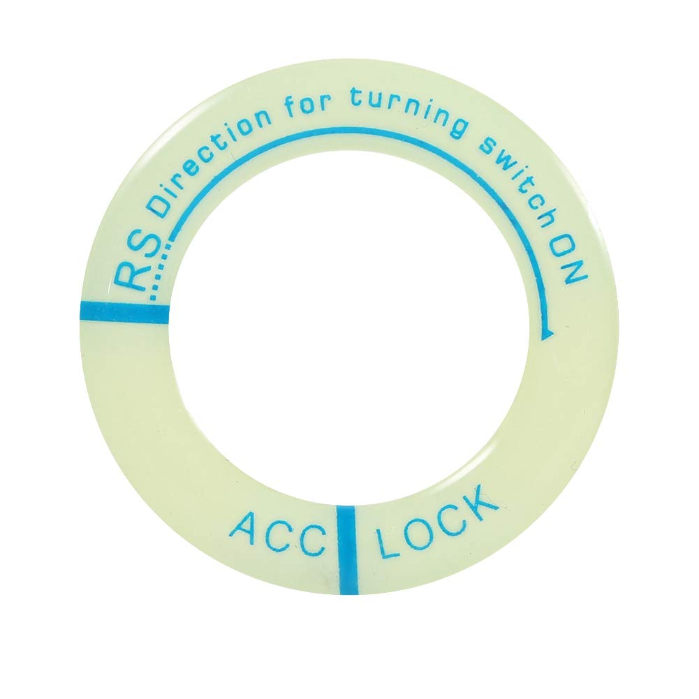 Qiilu Premium Quality Ignition Switch Decoration Ring, Car Motorcycle Luminous Ignition Switch Keychain Circle Cover Trim Universal (Green Light Blue)