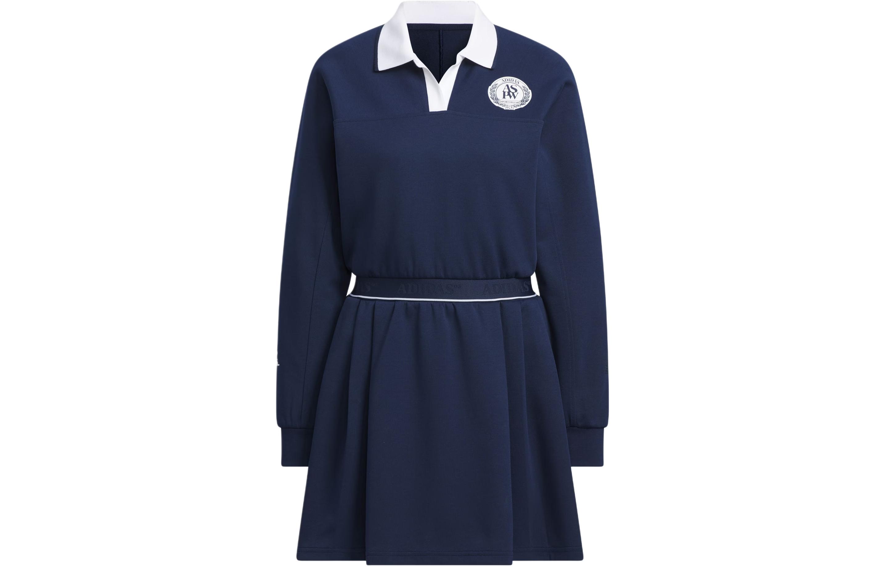 Adidas Verbiage Long Sleeve Dress Long Sleeved Dress Women s College Navy JE3622 L