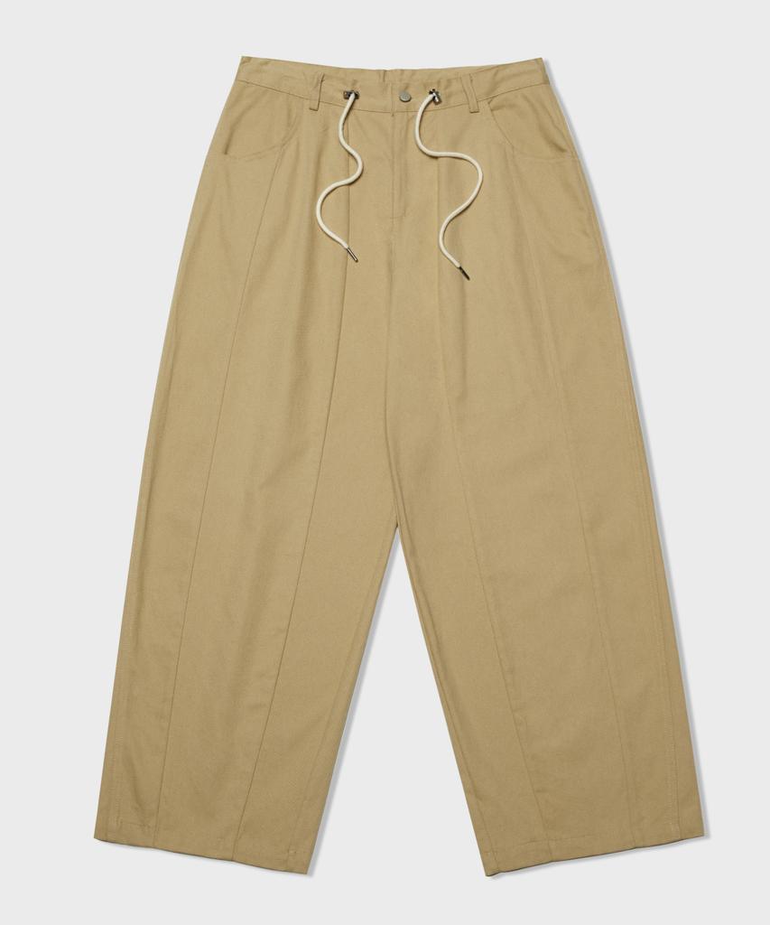 GLW Wide Cut Balloon Pants Cotton Beige