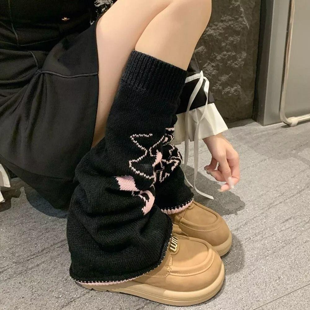 Sweet Cool Long Tube Socks Y2K Leg Warmers Fashion Knitted Wide Leg Hosiery