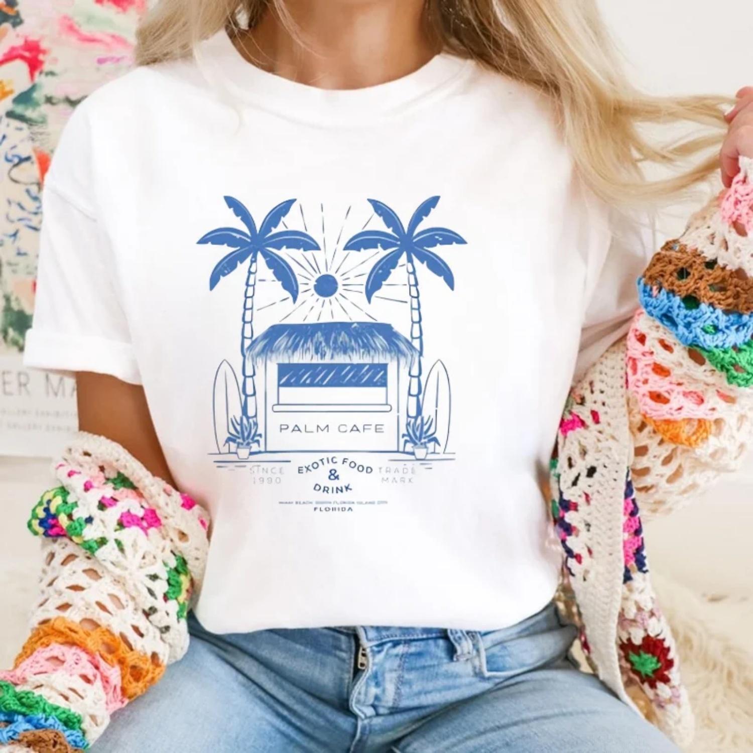 

Pattern Round Neck Basic T-Shirt Vacation Regular Versatile Cartoon Casual Travel T-Shirt Street New Summer Beach Women s Top XXXXXL білий