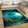 Tappeto Moquette 3D Mondo Sottomarino Fondale Marino Delfino Cartone Animato per Camera da Letto Soggiorno Decorazione Casa Divano, Bambino Grande Decor Tappetino Pavimento