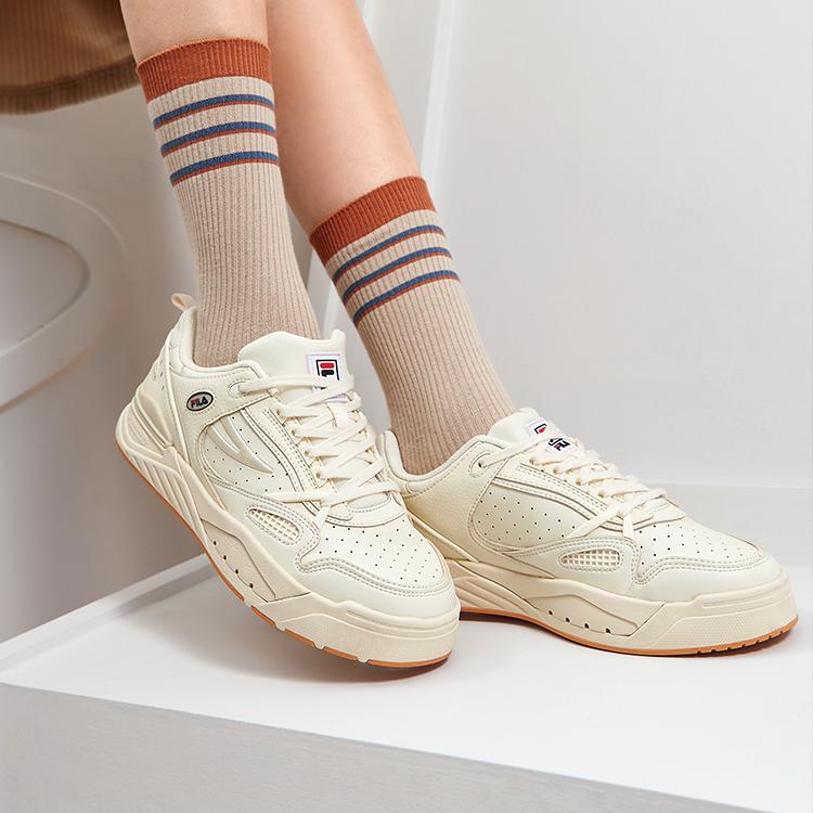 FILA Slam 22 Fabric Synthetic Leather Comfortable Durable Lightweight Low-Top Sneakers Women sneakers Off-White F12W231217FAW