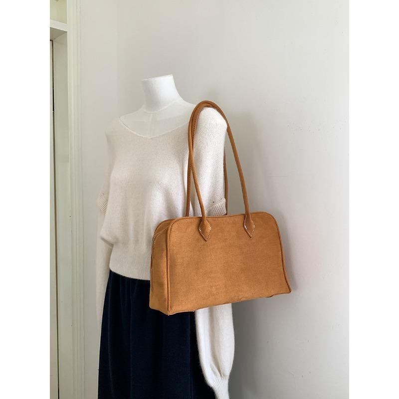 

Повседневная замшевая сумка осенняя женская новая сумка-тоут большой вместимости сумка через плечо сумка коричневый