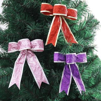 Christmas Sequined Bow Decorations, 30-pack
