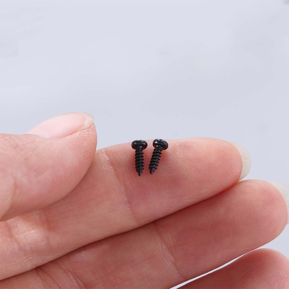 Schwarze selbstschneidende Schrauben M1 M1.2 M1.4 M1.7 Holzschraube Mini-Computerschrauben Holzbearbeitung
