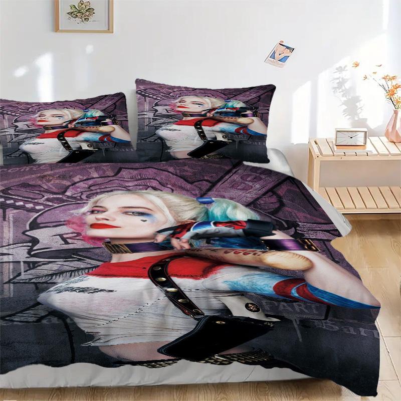 Harley Quinn'S Bold Style Print 3Pcs Bedding Setduvet Cover With 2 Bedropillowcase Home Birthday Gift