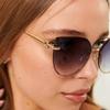 2pcs Women Large Frame Cat Eye Sunglasses Gradient Lens UV Protection Outdoor Fashion Eyewear