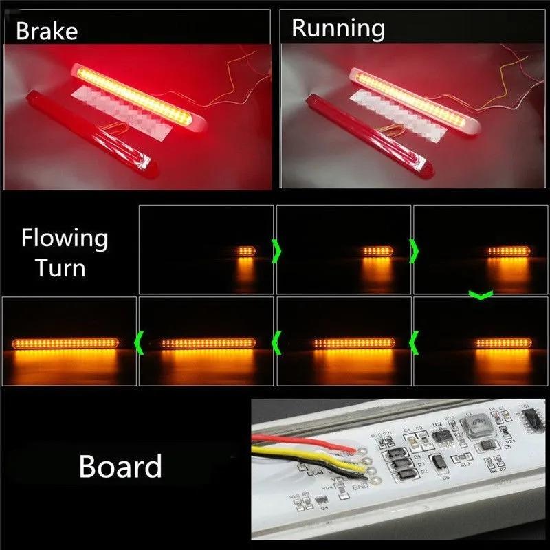 12V 24V 72 LED Truck Rear Tail Light Stop Brake Lamp Flowing Turn Signal Light for Trailer Caravan Lorry Pickup Truck RVs