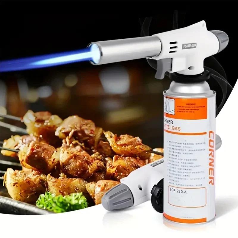 Torch Cooking AutoIgnition Butane Gas Welding-Burner Welding Gas Burner Flame Gas Torch Flame Gun Blow for BBQ Camping Cooking