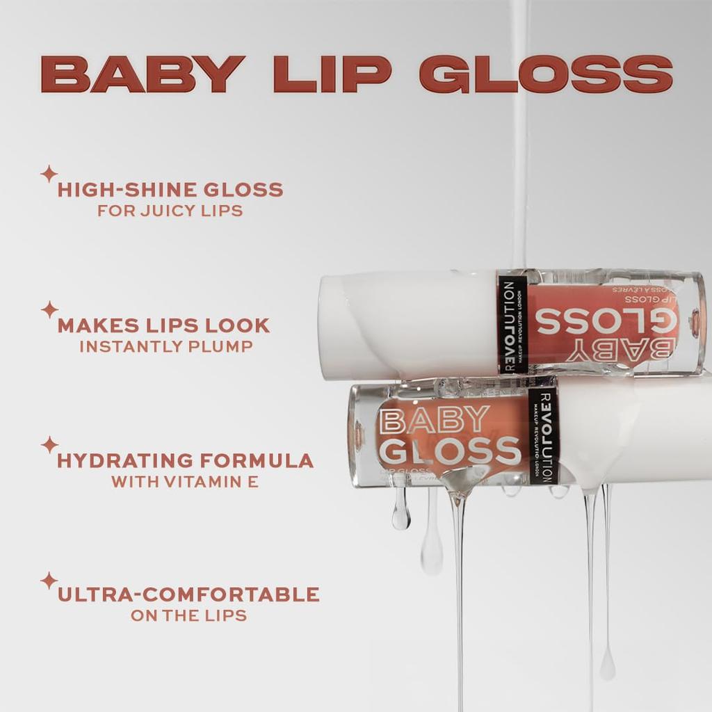 Relove by Revolution Baby Gloss Lip Gloss- Sweet | High-Shine Hydrating Lip Gloss with Vitamin E | Non-Sticky Lightweight Sheer Lip Tint for Juicy G