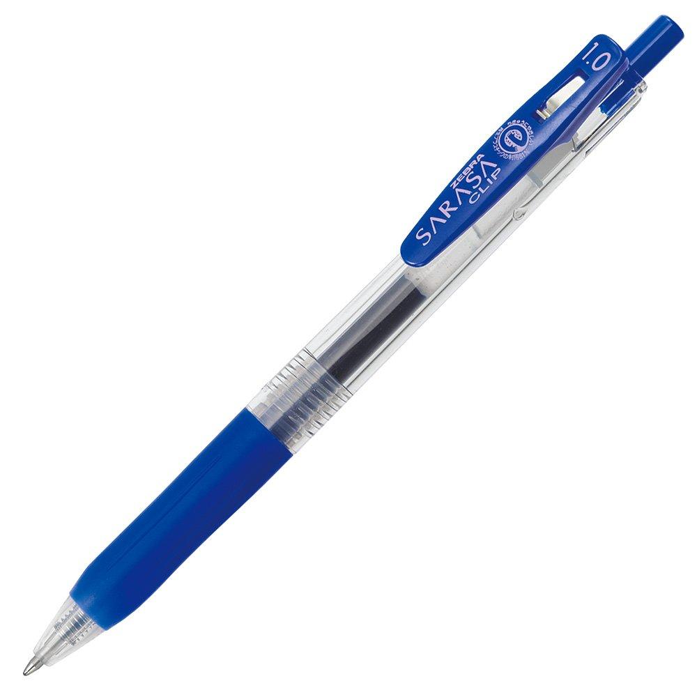 Zebra Sarasa Clip Gel Ballpoint Pen, 1.0, Blue, 10-Piece Set, B-JJE15-BL