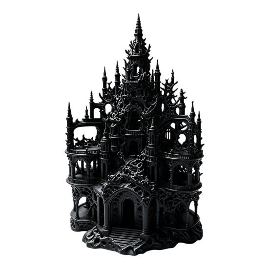 Netoxická Jeskyně pro Akvárium Gotický Hrad Úkryt pro Akvárium, 3D Tištěná Jeskyně pro Úkryt Betty, Styl Ornament Ornament, Dekorativní Úkryt z Korálu pro Malé